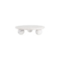 Chef Inox Serve White Marble Round Board with Large Round Feet 350x85mm