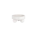 Chef Inox Serve White Marble Round Display Bowl with Large Ball Feet 250x118mm