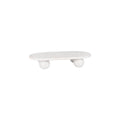 Chef Inox Serve White Marble Oval Platter with Large Round Feet 460x260x85mm