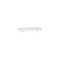 Chef Inox Serve White Marble Oval Board with Small Metal Feet 365x170mm