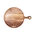 Chef Inox Round Serving Board with Handle Natural 300x15mm
