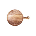 Chef Inox Round Serving Board with Handle Natural 570x20mm