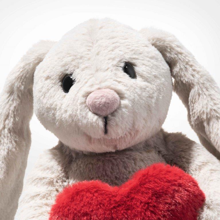 Steiff Soft Cuddly Friends - Hoppie Rabbit Love Grey, 16 cm image 2