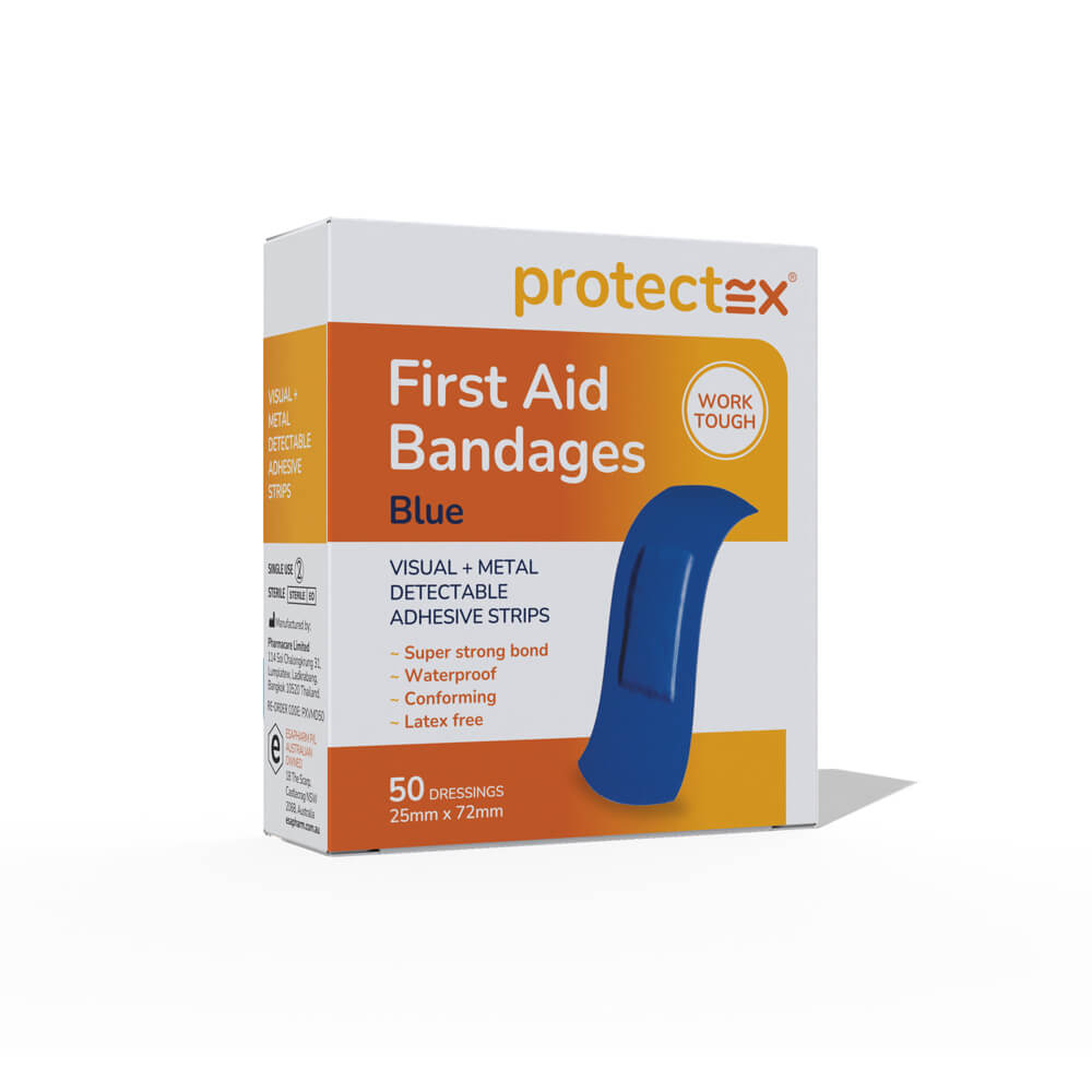 Blue Visual and Metal Detectable Strip Box