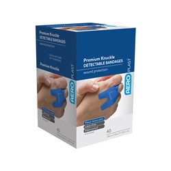 AEROPLAST Premium Detectable Knuckle Dressings 7.5 x 3.8cm (40 Box)