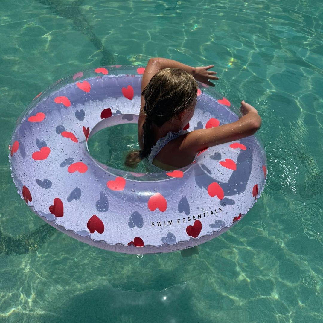 Swim Essentials Inflatable Swim Ring - Sweet Hearts Transparent , 90 cm image 2