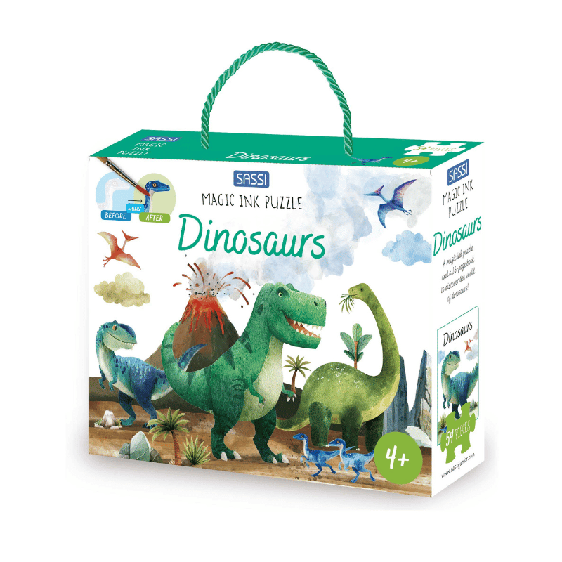 Sassi Magic Water Puzzle & Book Set - Dinosaurs