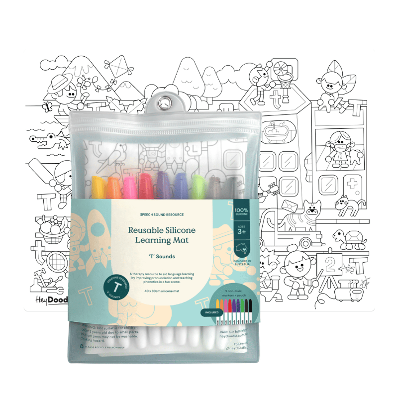 HeyDoodle - Speech Therapy Colouring & Doodle Mat - T' Sounds image 3