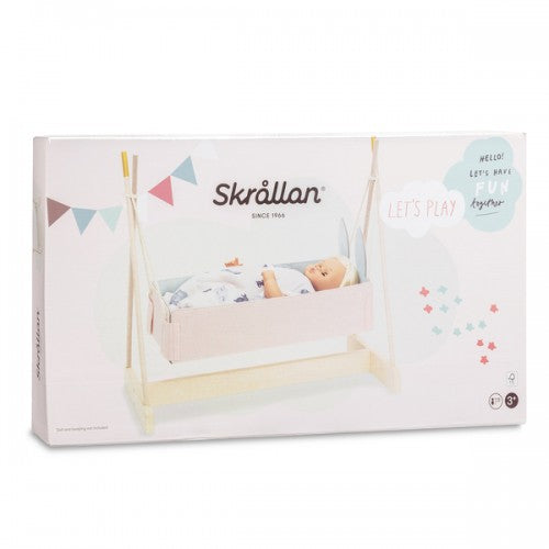 Skrallan Wooden and Felt Rabbit-Ears Rocking Cradle image 4