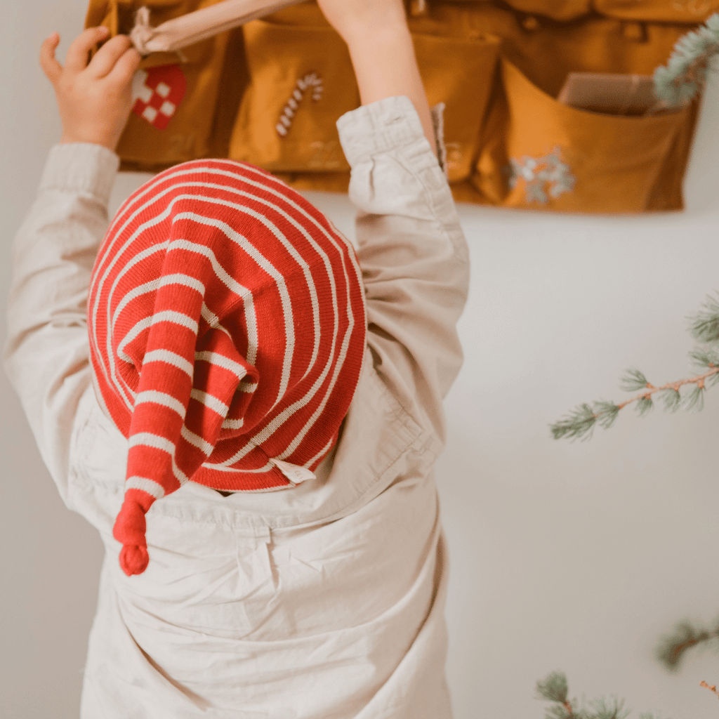 Fabelab Christmas Woodland - Knitted Elf Hat in Rio Red, 4+ image 2