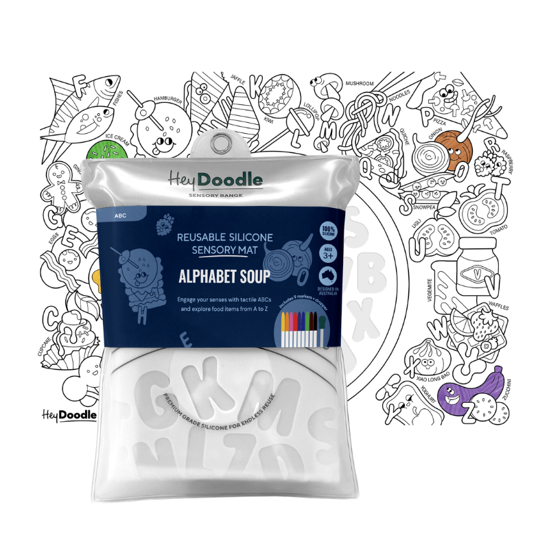 HeyDoodle - Sensory Colouring & Doodle Mat - Alphabet Soup