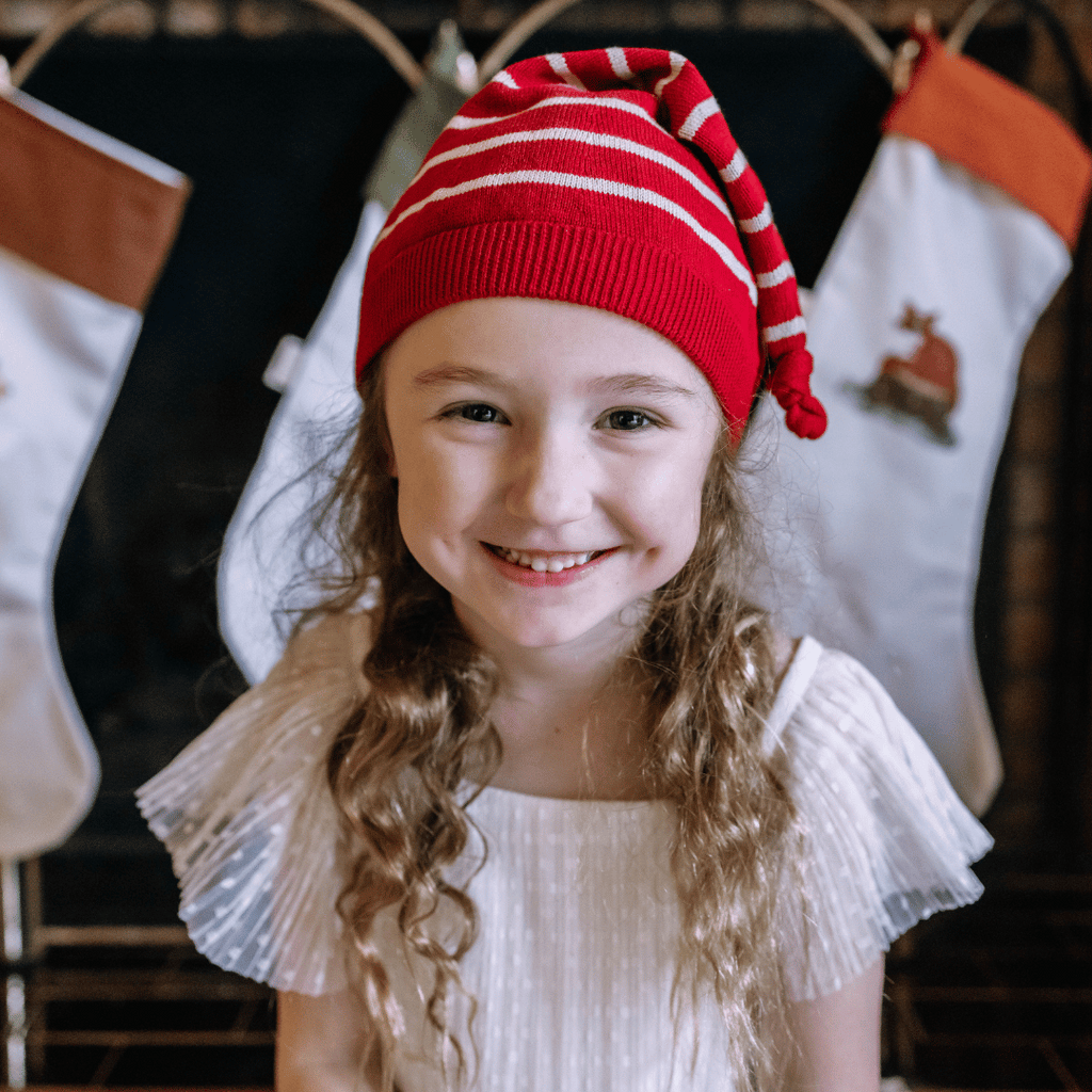 Fabelab Christmas Woodland - Knitted Elf Hat in Rio Red, 4+ image 3