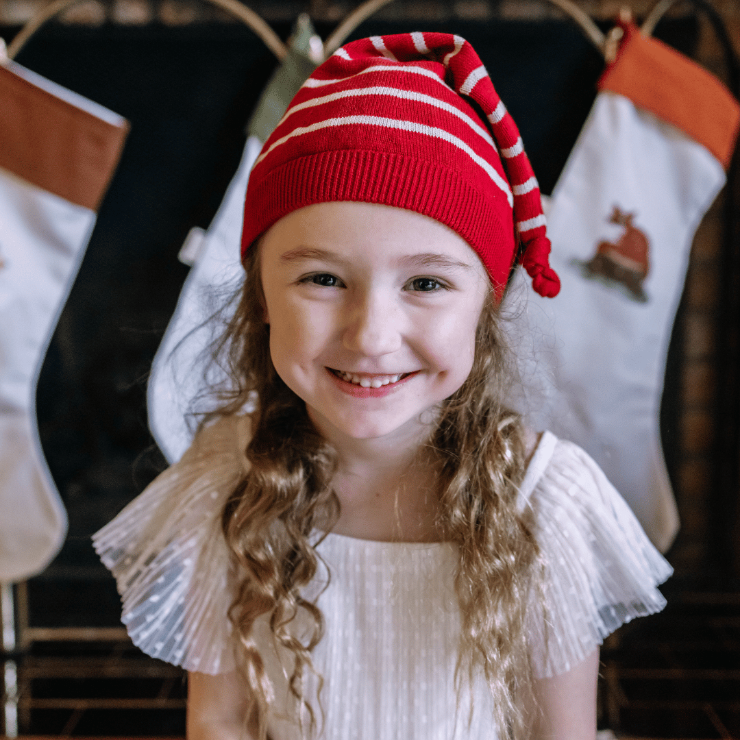 Fabelab Christmas Woodland - Knitted Elf Hat in Rio Red, 4+ image 3