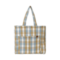 Fabelab - Quilted Organic Cotton Tote Bag - Cottage Blue Checks, 60 cm