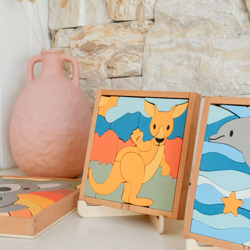 Stellavan & Papa - 3-in-1 Small Block Puzzle, Kangaroo image 6