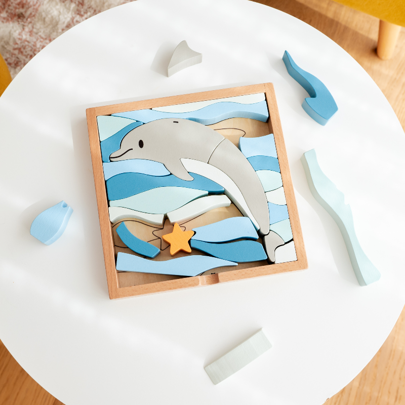 Stellavan & Papa - 3-in-1 Small Block Puzzle, Dolphin image 3