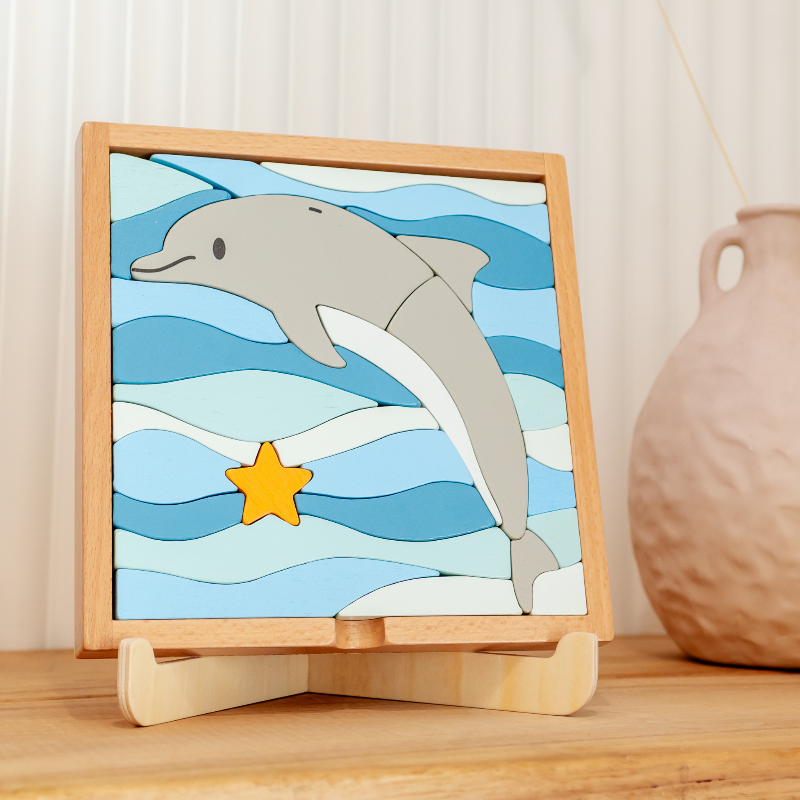 Stellavan & Papa - 3-in-1 Small Block Puzzle, Dolphin image 8
