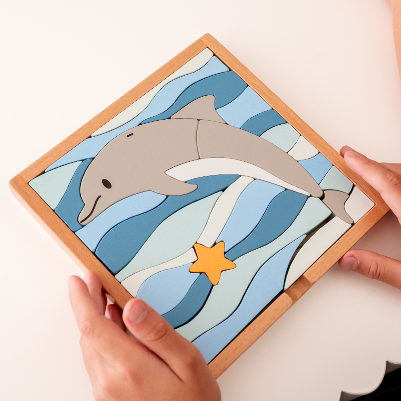 Stellavan & Papa - 3-in-1 Small Block Puzzle, Dolphin image 2