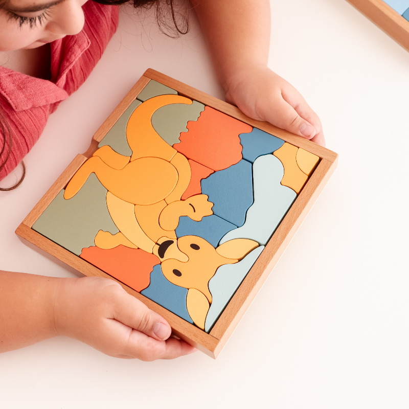 Stellavan & Papa - 3-in-1 Small Block Puzzle, Kangaroo image 2