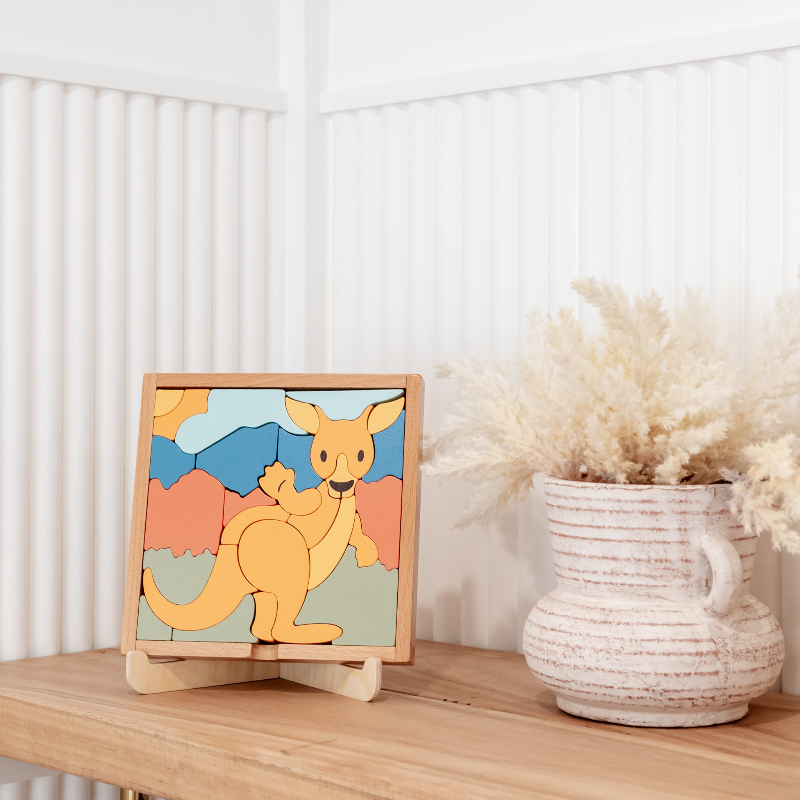 Stellavan & Papa - 3-in-1 Small Block Puzzle, Kangaroo image 3
