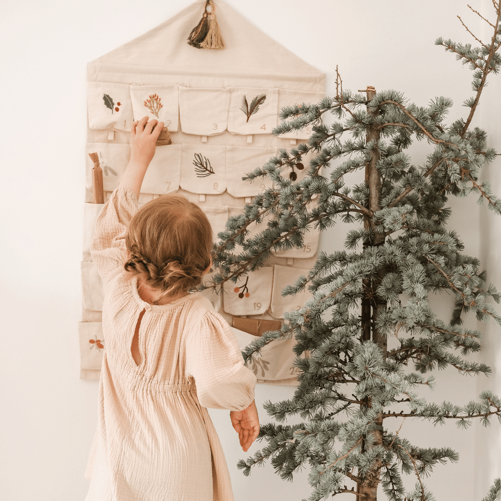 Fabelab Christmas - Advent Calendar - Yule Greens Embroidered Natural, 82 cm image 3