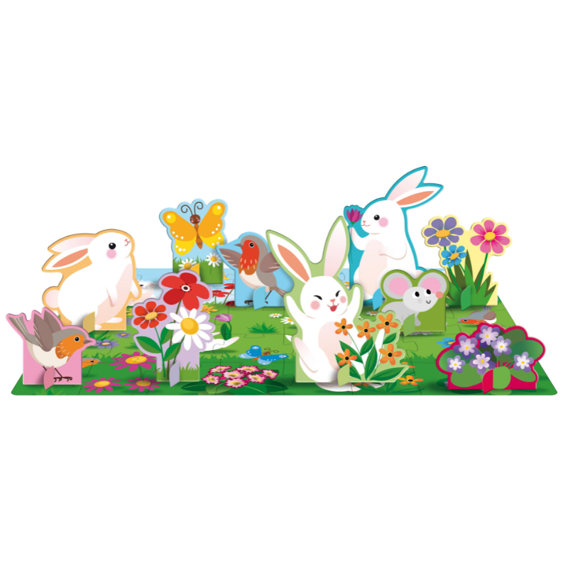 Sassi 3D Puzzle and Book Set - Learn Shapes Flowers, 40 pcs image 3