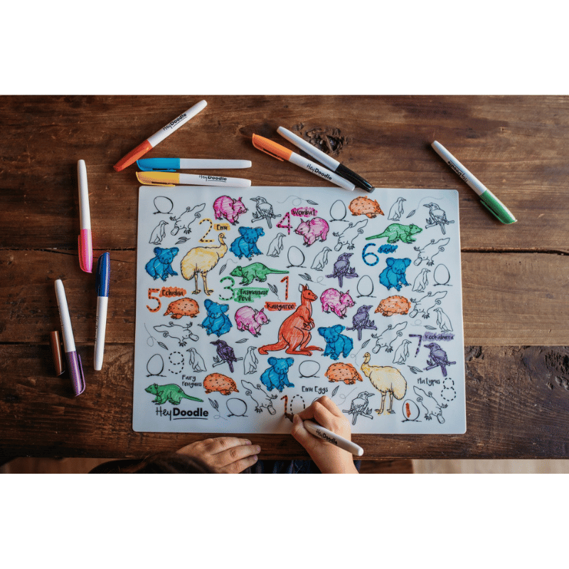 HeyDoodle - Classic Colouring & Doodle Mat - Aussie Animals image 2