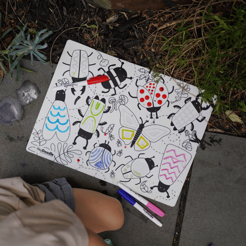 HeyDoodle - Sensory Colouring & Doodle Mat - Busy Bugs image 2