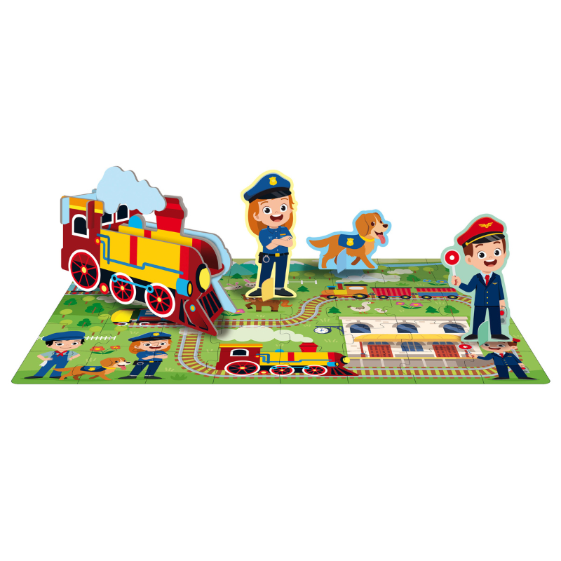 Sassi 3D Puzzle and Book Set - Learn Shapes Train, 40 pcs image 3