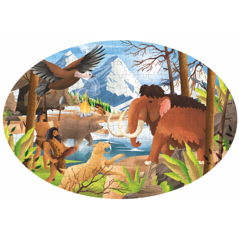 Sassi Travel, Learn and Explore - Book and 3D Puzzle Set - The Prehistoric Era, 200 pcs image 2