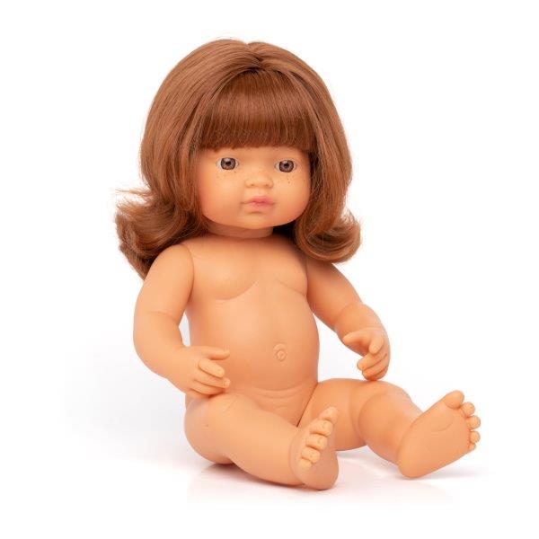 Miniland Doll - Anatomically Correct Naked Red-Haired Girl, Red Hair