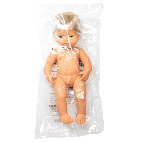 Miniland Doll - Anatomically Correct Naked Caucasian Boy, Blond, 38 cm image 2