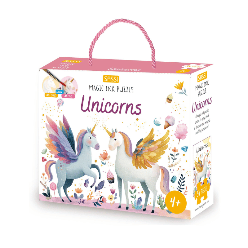 Sassi Magic Water Puzzle & Book Set - Unicorns