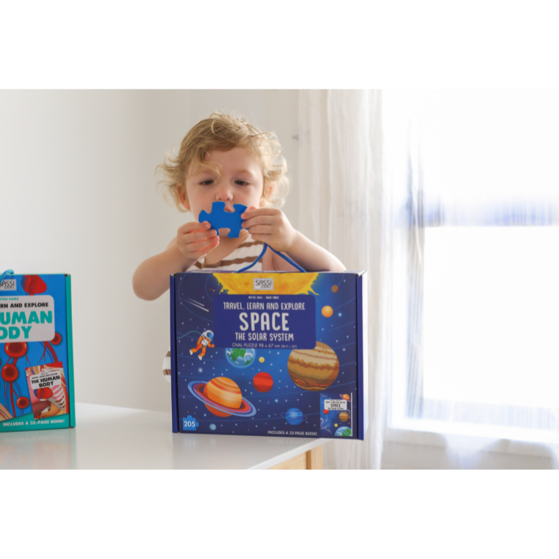 Sassi Travel, Learn and Explore - Puzzle and Book Set - Space, 205 pcs image 3