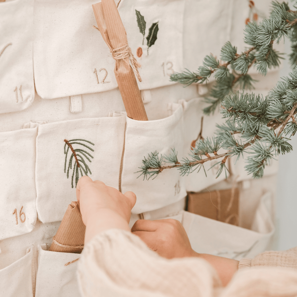 Fabelab Christmas - Advent Calendar - Yule Greens Embroidered Natural, 82 cm image 2