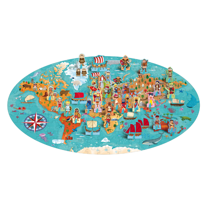 Sassi Travel, Learn and Explore - Puzzle and Book Set - World of Ancient Civilisations, 200 pcs image 2