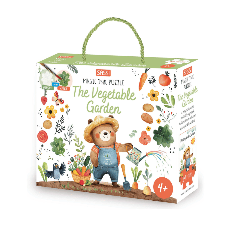 Sassi Magic Water Puzzle & Book Set - Vegetable Garden