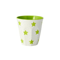 JAB Melamine Lime Green Stars on White Tumbler 300ml