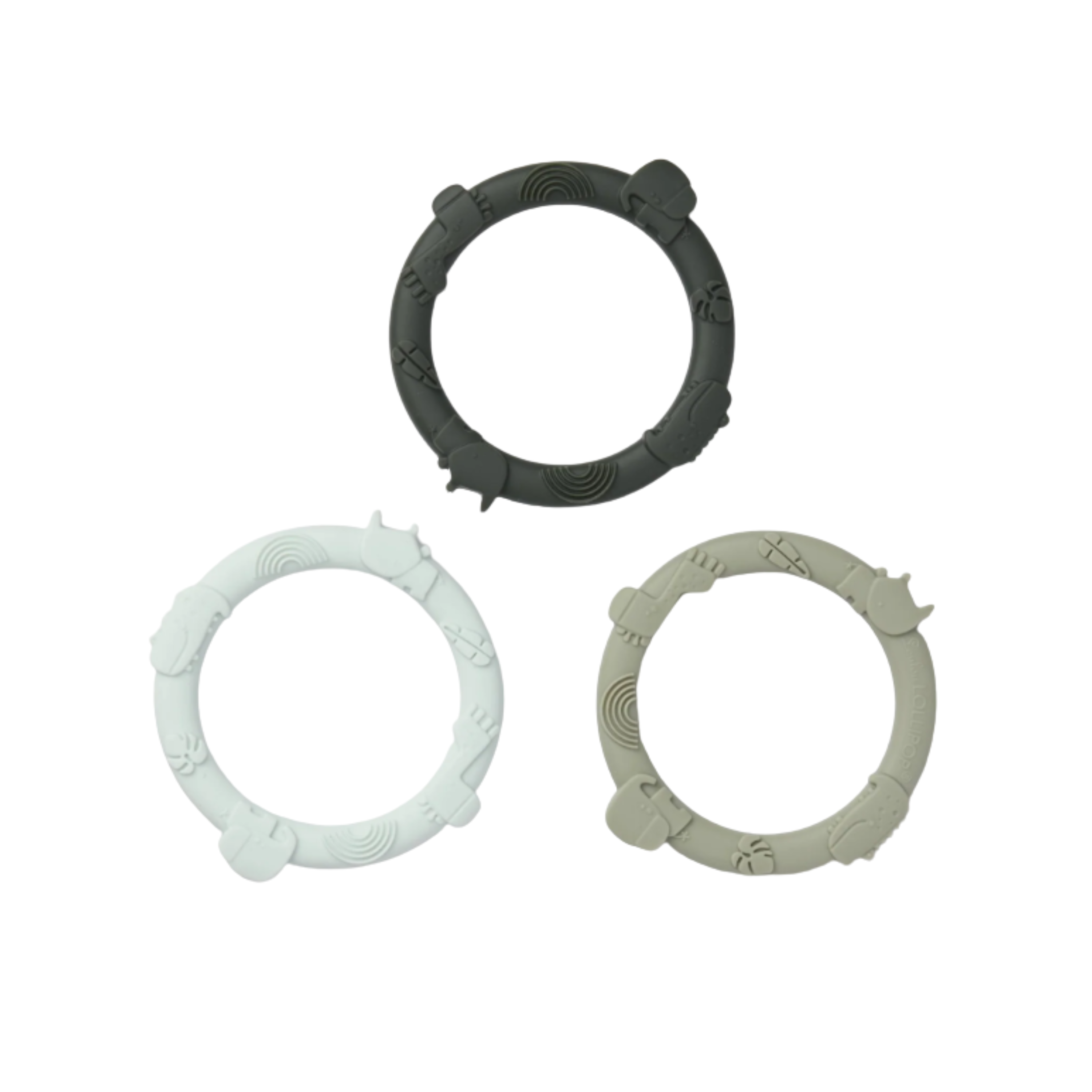 LouLou Lollipop Wild Teether Ring Set - Sage Green