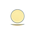 JAB Melamine Vintage Yellow / Blue Rim Round Plate 190mm
