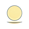 JAB Melamine Vintage Yellow / Blue Rim Round Plate 255mm