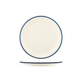 JAB Melamine Vintage Cream / Blue Rim Round Plate 265mm