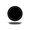 JAB Melamine Vintage Black / White Rim Round Plate 265mm
