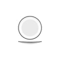 JAB Melamine Vintage White / Black Rim Round Plate 190mm
