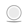 JAB Melamine Vintage White / Black Rim Round Plate 265mm