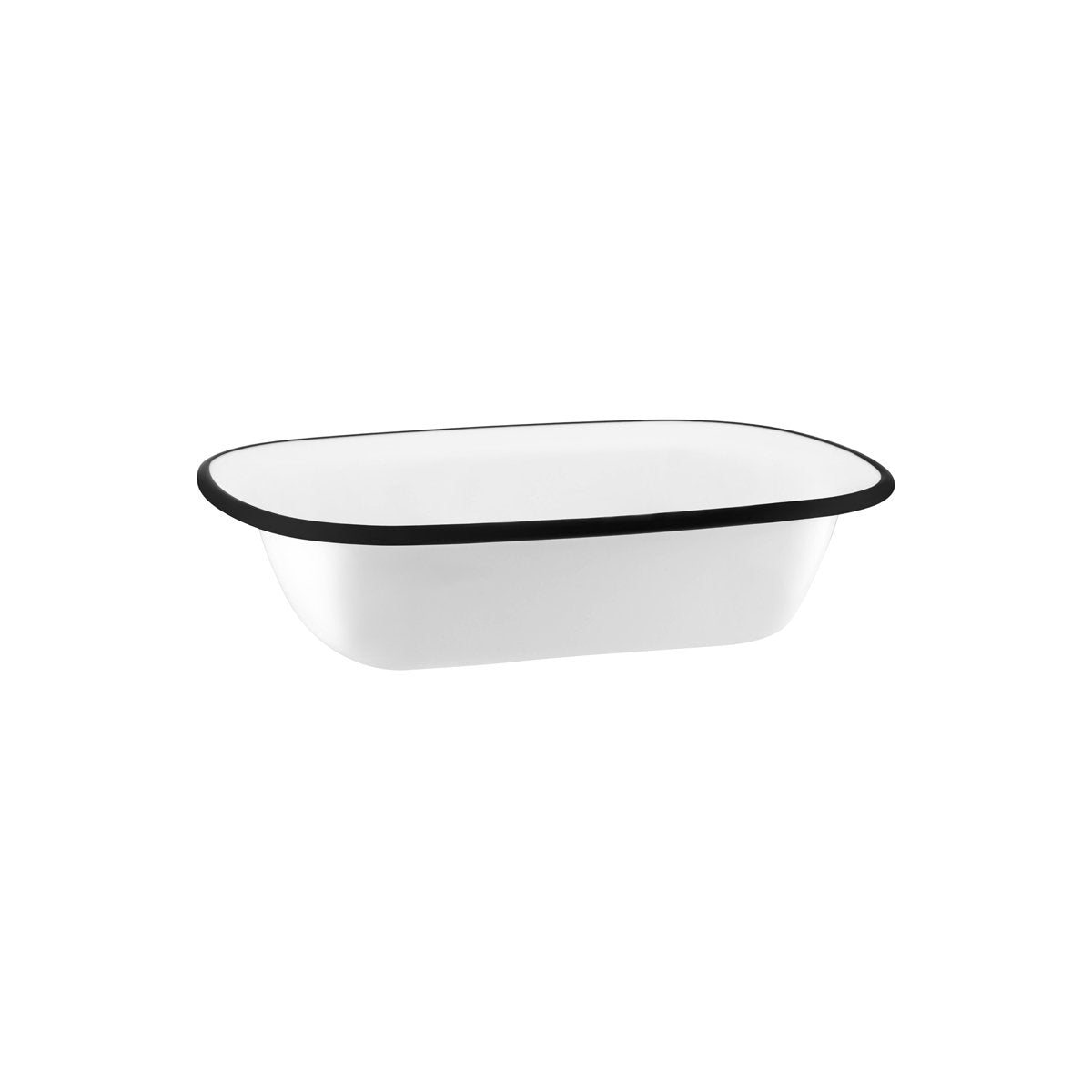 JAB Melamine Vintage White / Black Rim Rectangular Server 200x145x45mm