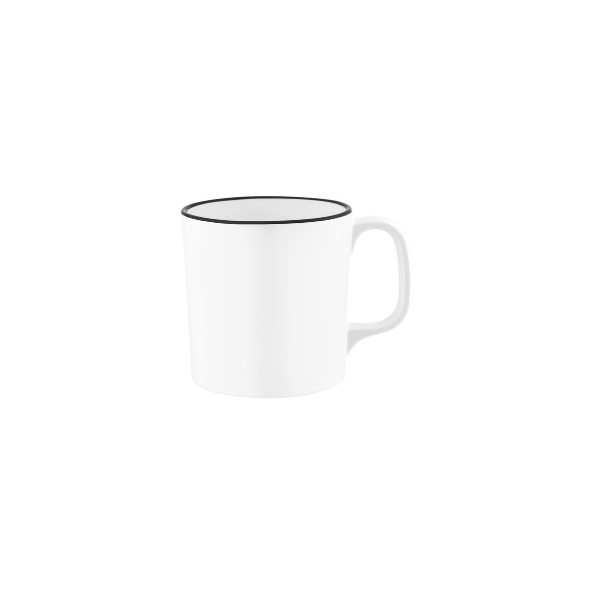 JAB Melamine Vintage White / Black Rim Mug 350ml