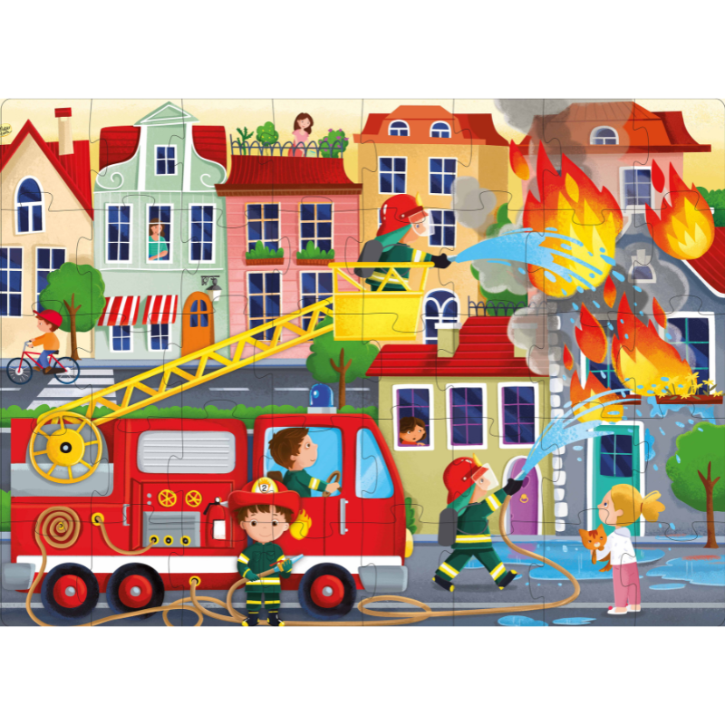 Sassi 3D Puzzle and Book Set - Learn Shapes Firefighters , 40 pcs image 4