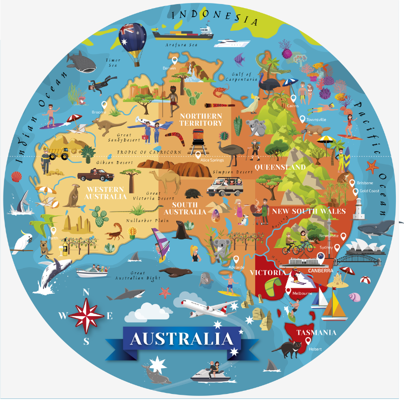 Sassi Travel, Learn and Explore - Puzzle and Book Set - Australia, 210 pcs image 6