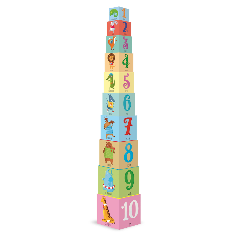 Sassi Edu Animals Stacking Blocks & Book Set, 10 pcs image 4